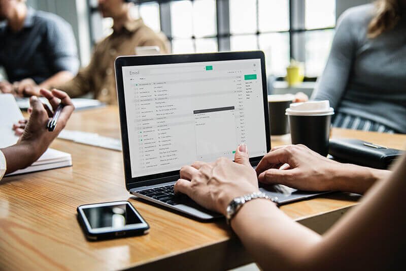 office worker building website
